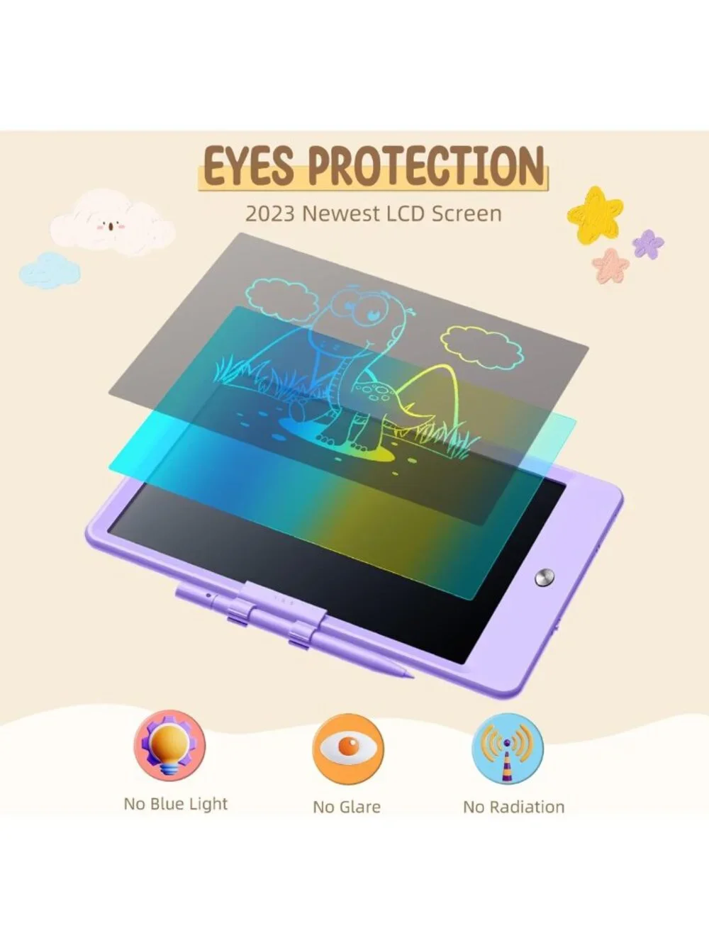 Colorful LCD Writing Tablet 2-Pack | Reusable Doodle Board for Kids, Educational